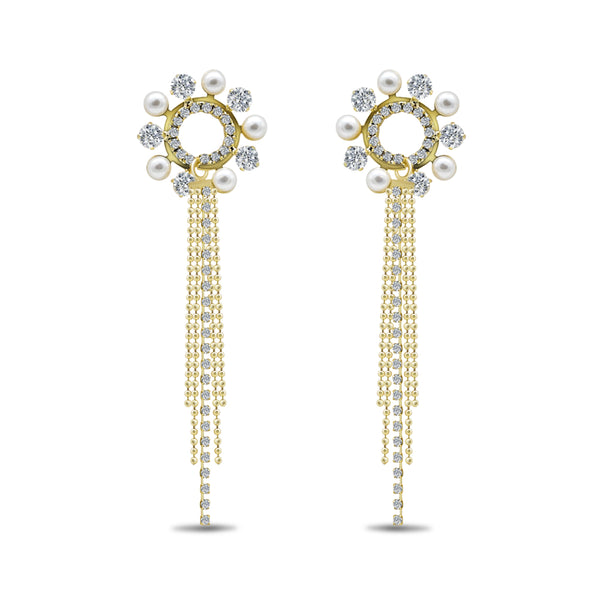 Gold Pearl & Diamond Tassel