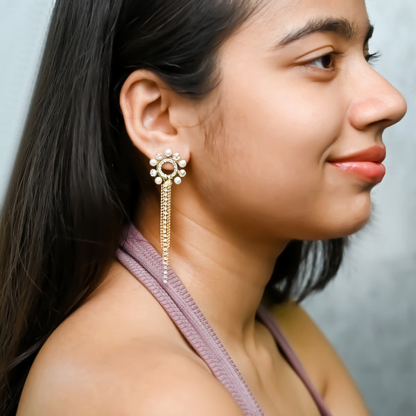 Gold Pearl & Diamond Tassel