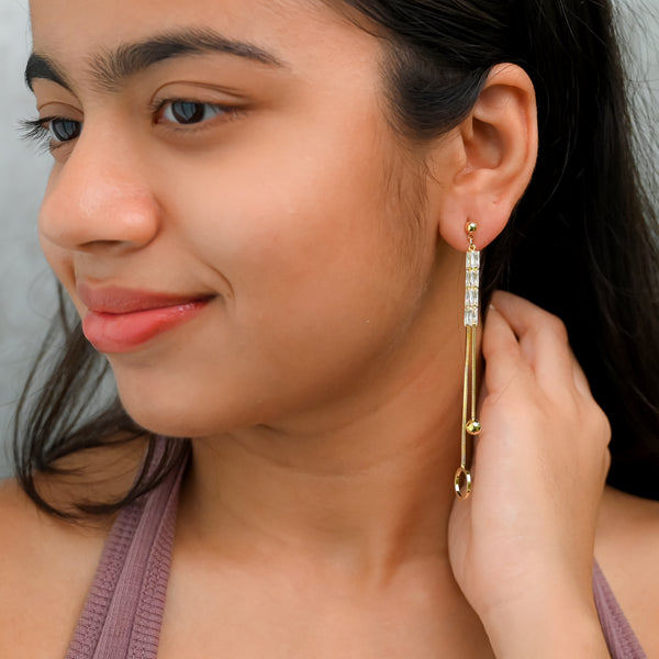 Gold Dangle  with Diamonds
