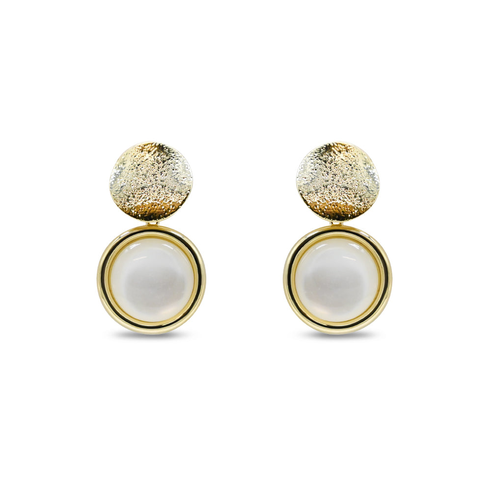 Textured Gold & Pearl Drop