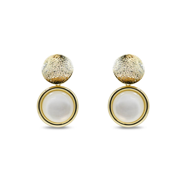 Textured Gold & Pearl Drop