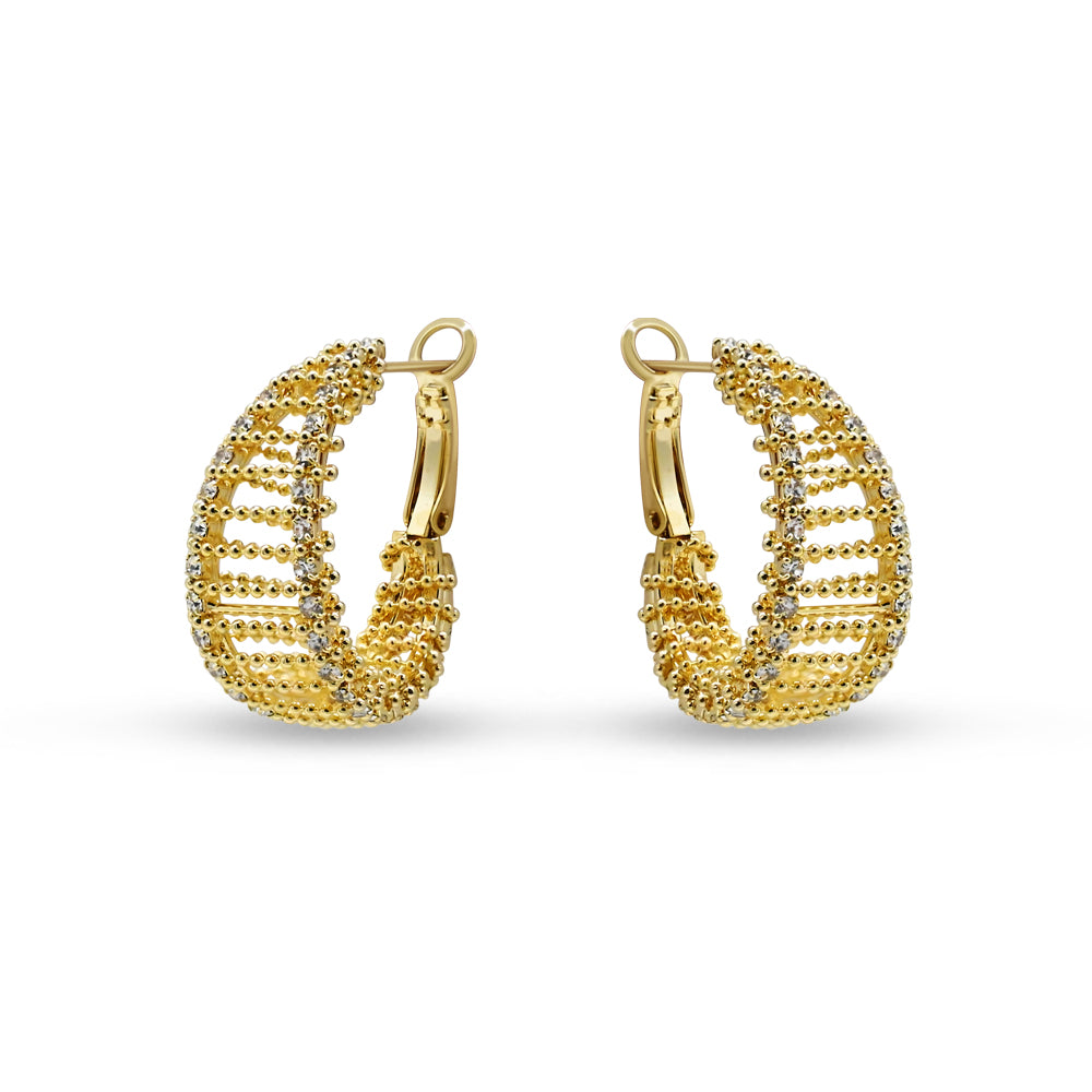 CZ Beaded Hoop