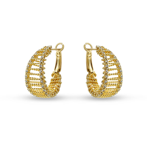 CZ Beaded Hoop