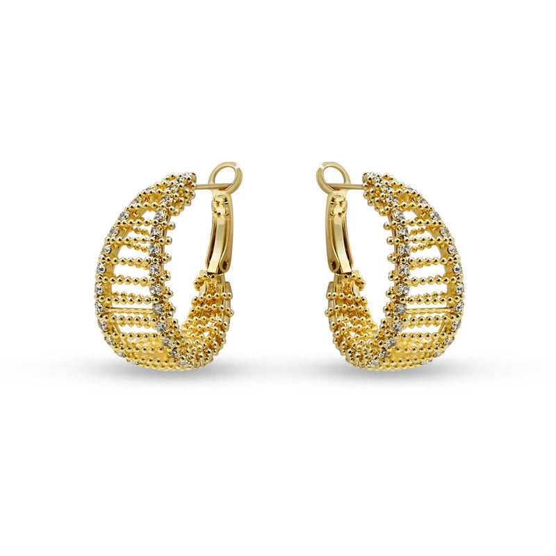 CZ Beaded Hoop