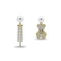 Asymmetrical Pearl & Diamond Teddy Bear