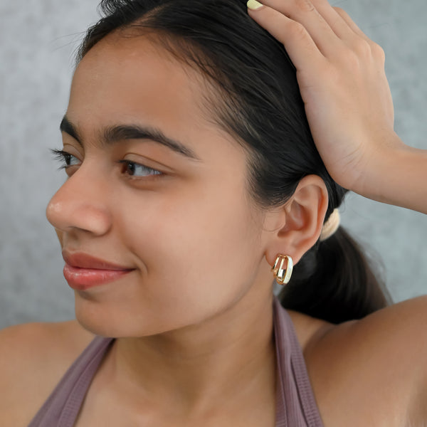 Gold & Mother of Pearl Hoop