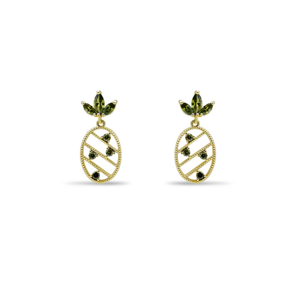 Pineapple with Green Gemstones