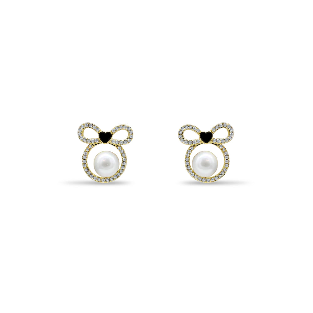 Pearl Bow with Heart Detail