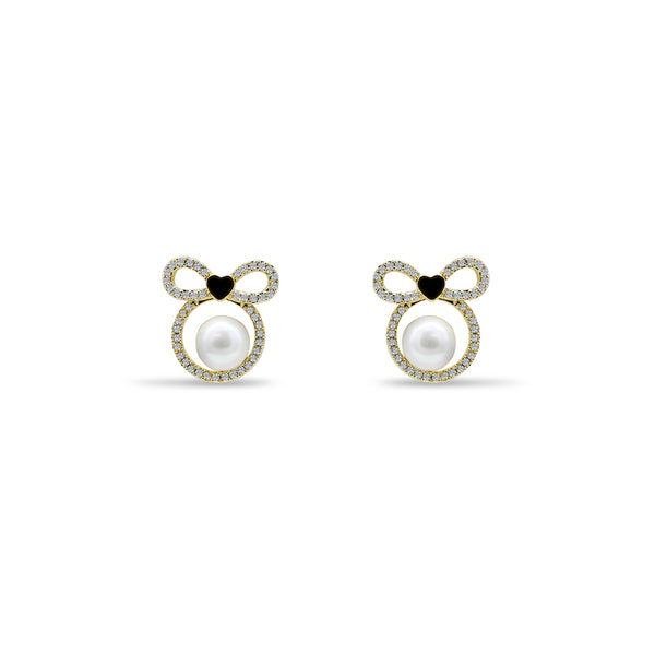 Pearl Bow with Heart Detail