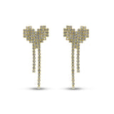 Pixel Heart Diamond Dangle