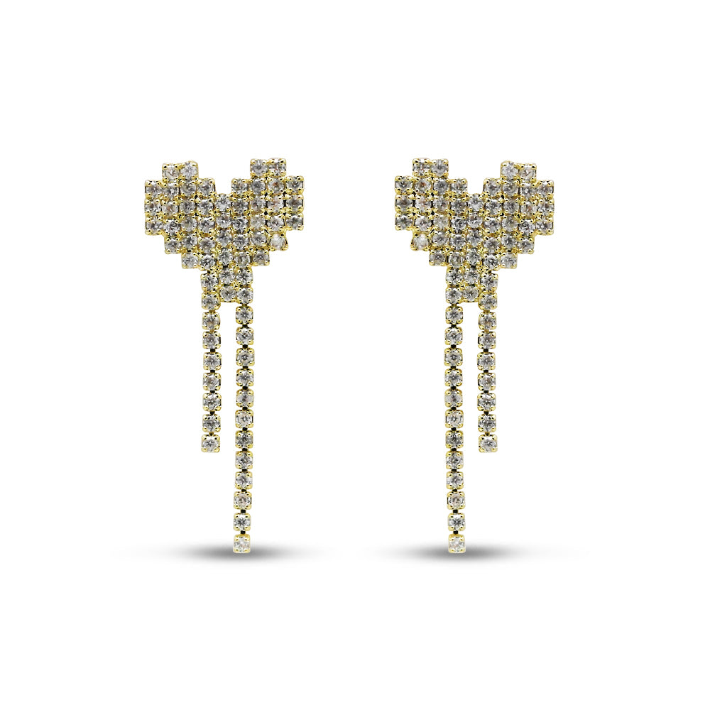 Pixel Heart Diamond Dangle