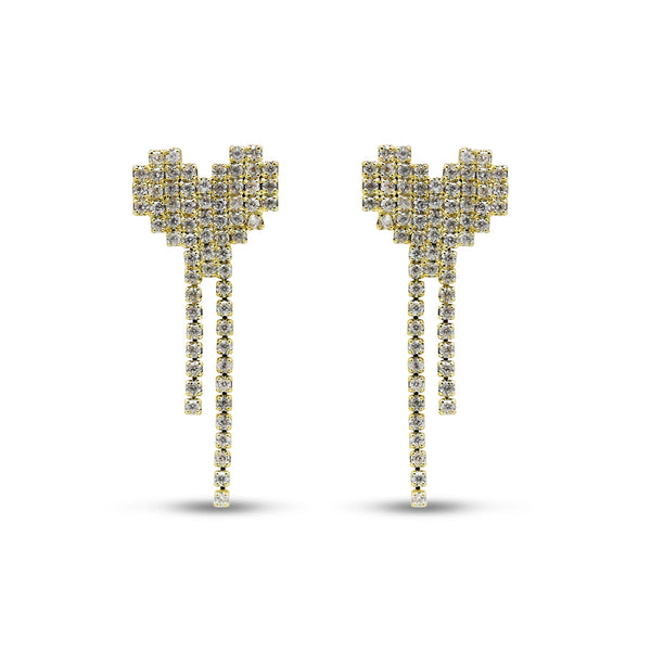 Pixel Heart Diamond Dangle
