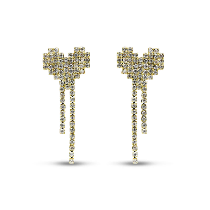 Pixel Heart Diamond Dangle