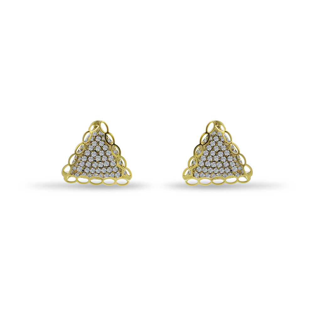 Geometric Triangle Diamond Stud