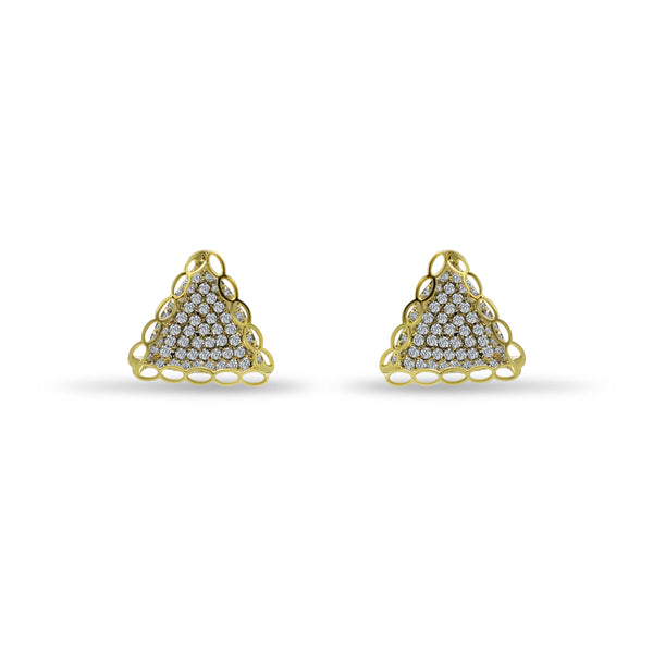 Geometric Triangle Diamond Stud