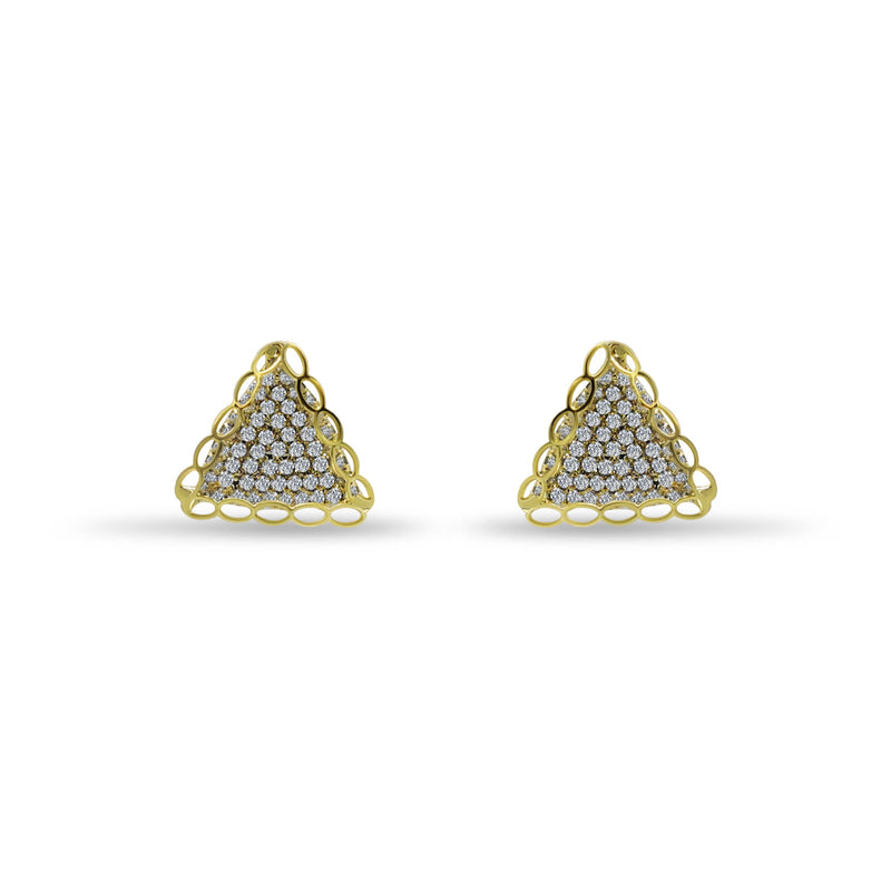 Geometric Triangle Diamond Stud