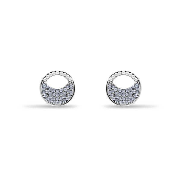 Pearl & Diamond Circle Stud