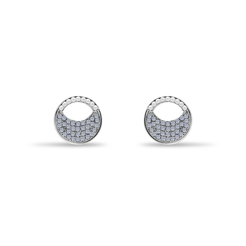 Pearl & Diamond Circle Stud