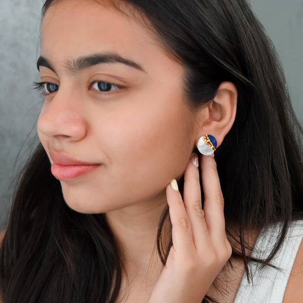 Lapis & Mother-of-Pearl Stud