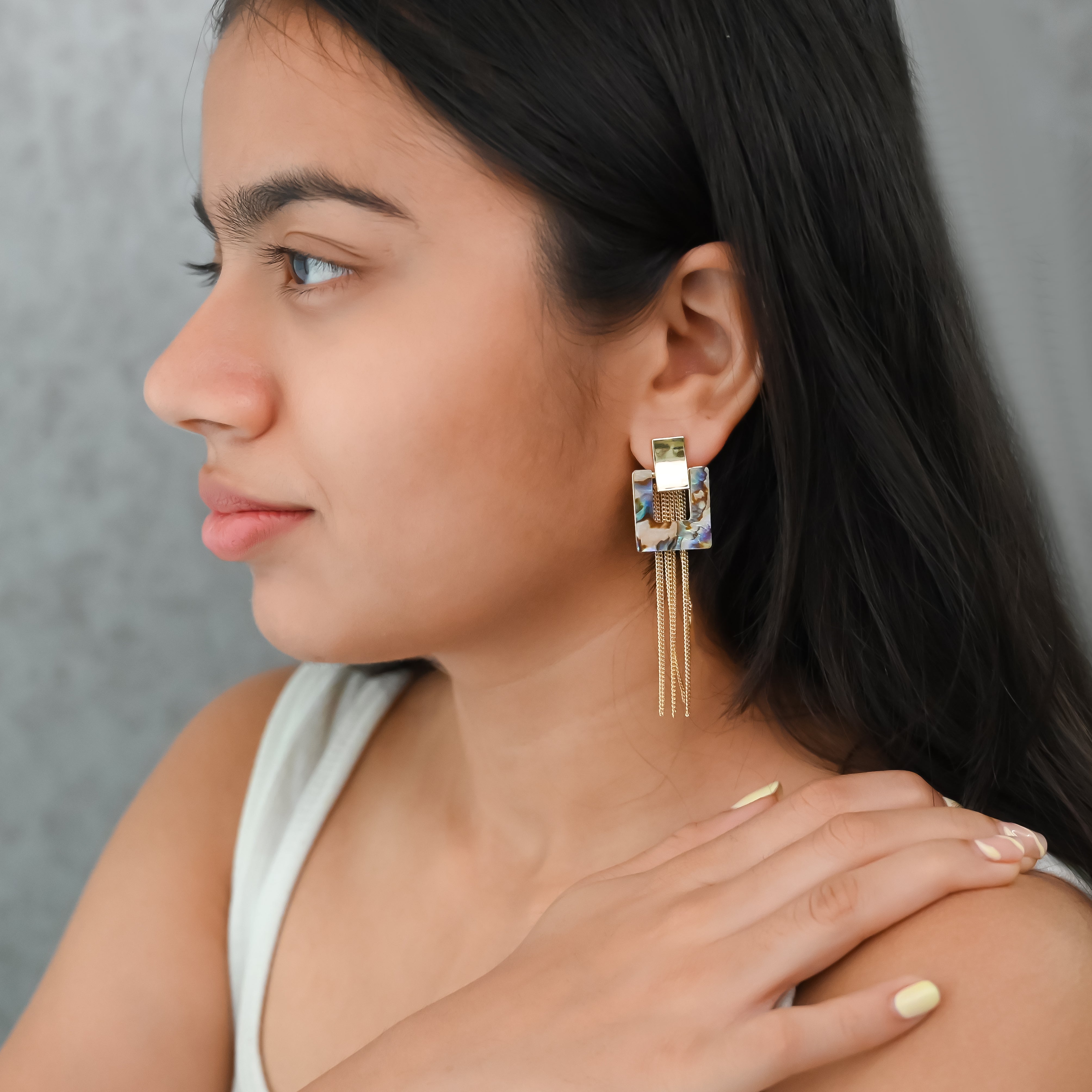 Gold & Abalone Shell Dangle