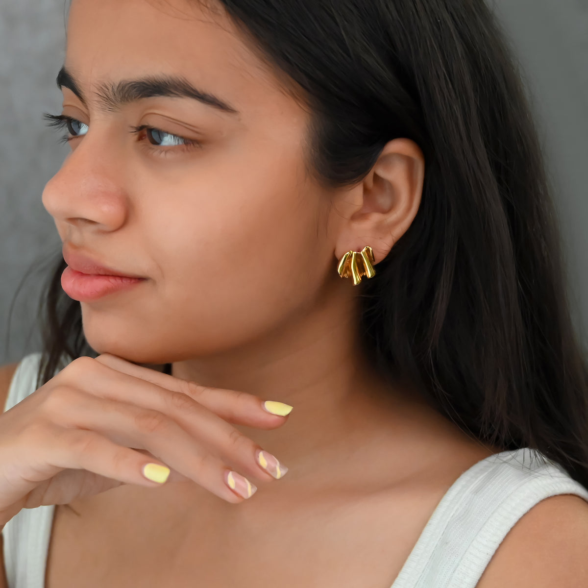 Gold Textured Stud