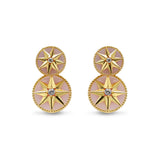 Gold & Enamel Starburst Drop
