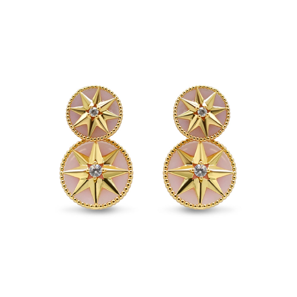 Gold & Enamel Starburst Drop