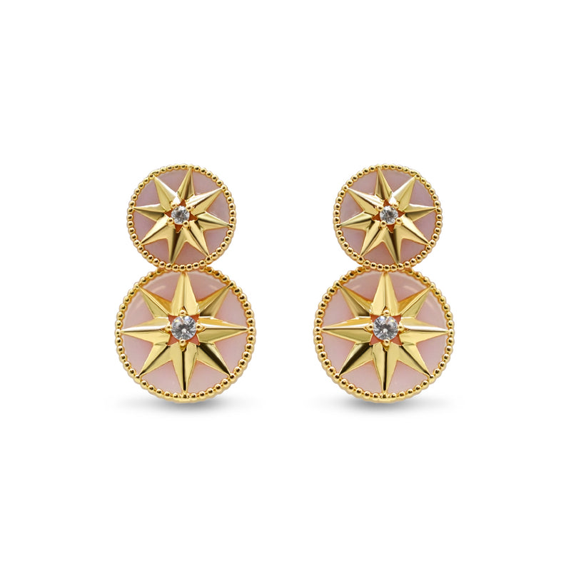 Gold & Enamel Starburst Drop
