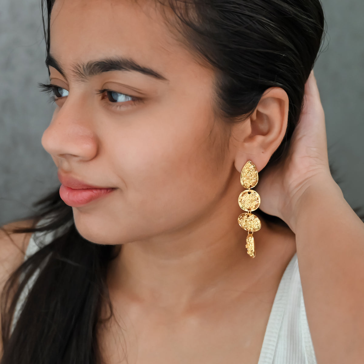 Gold Textured Dangle