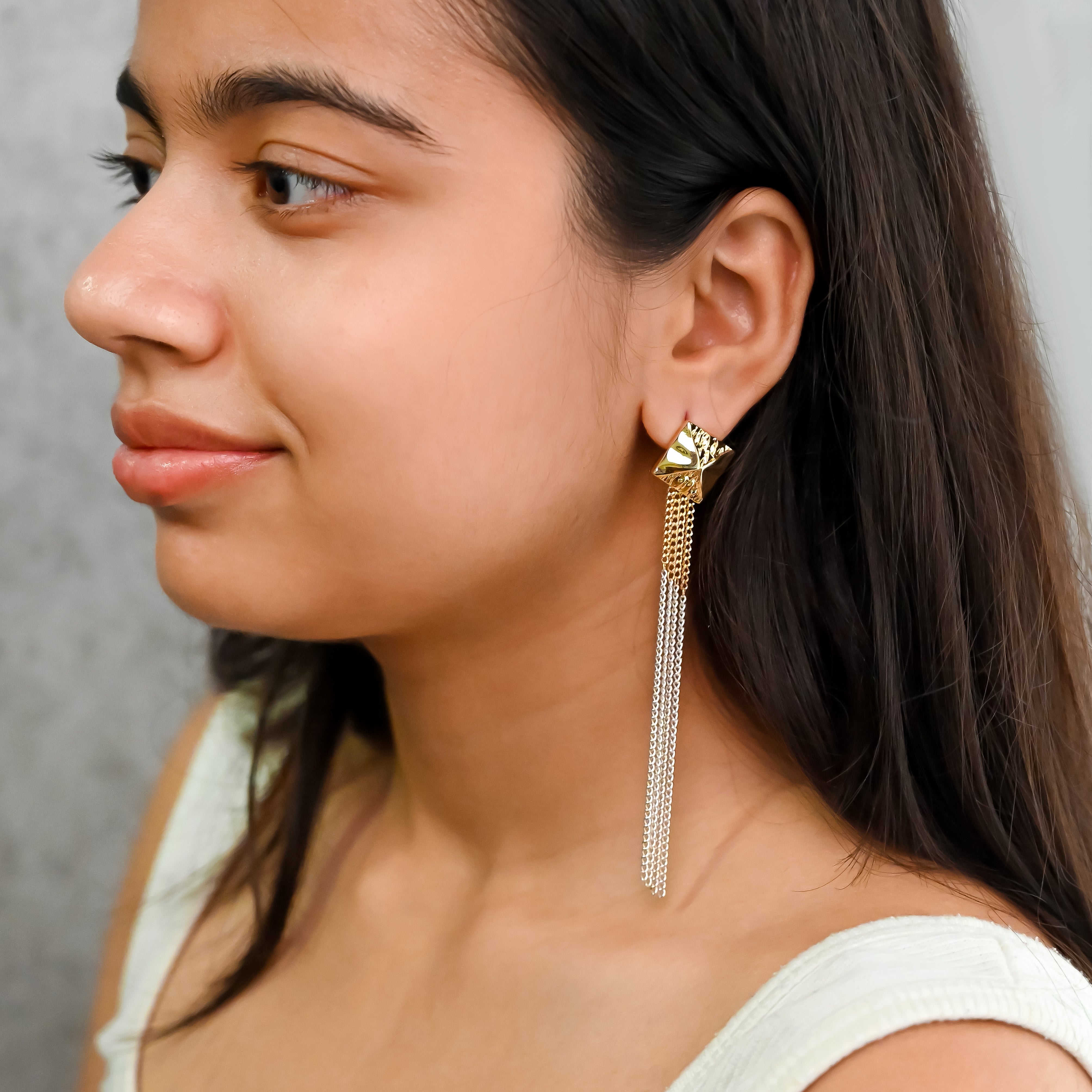 Gold & Silver Chain Drop