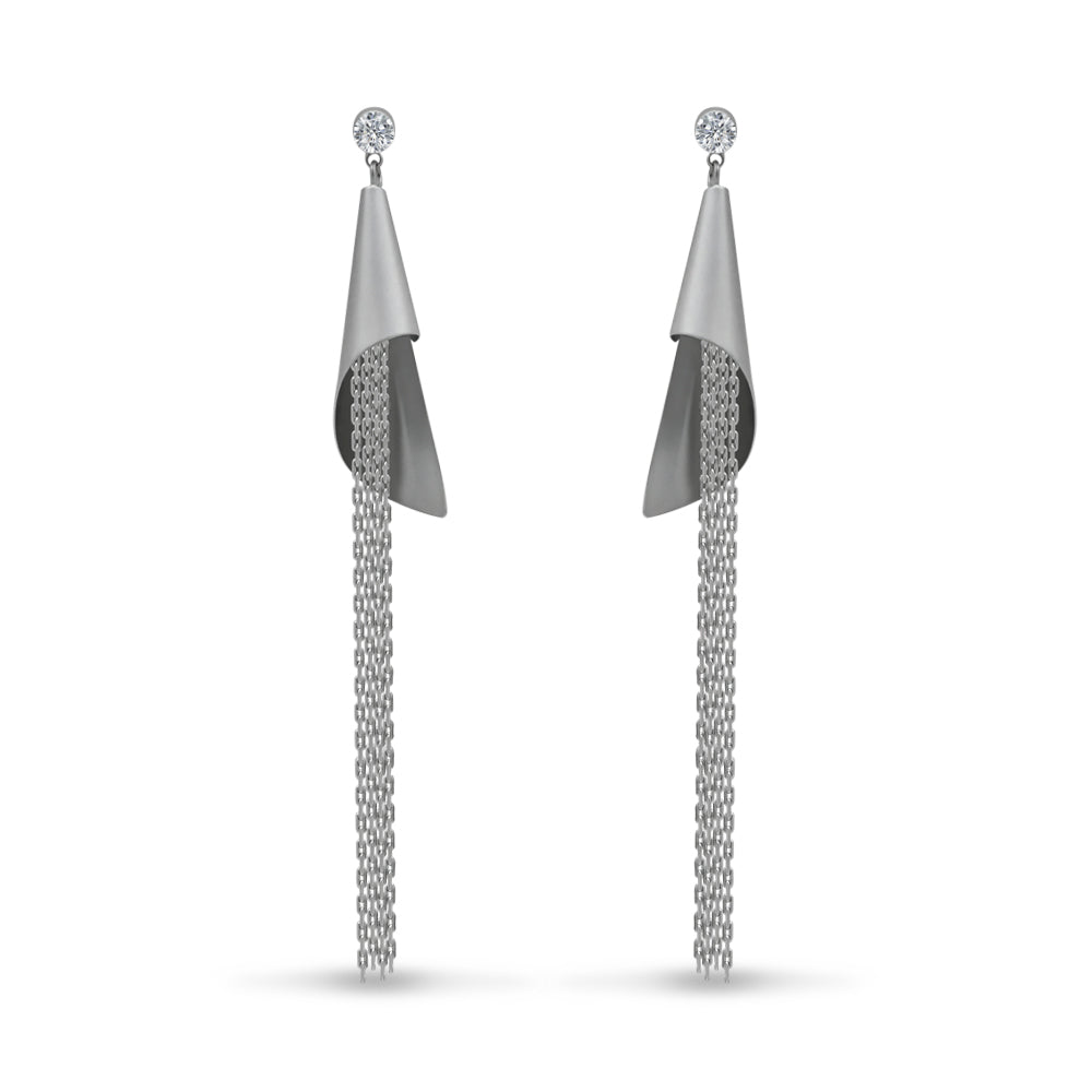 Silver Draped Chain Drop