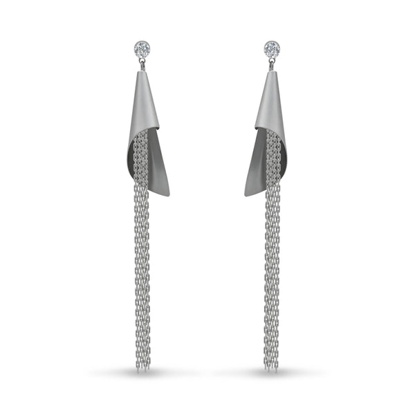 Silver Draped Chain Drop