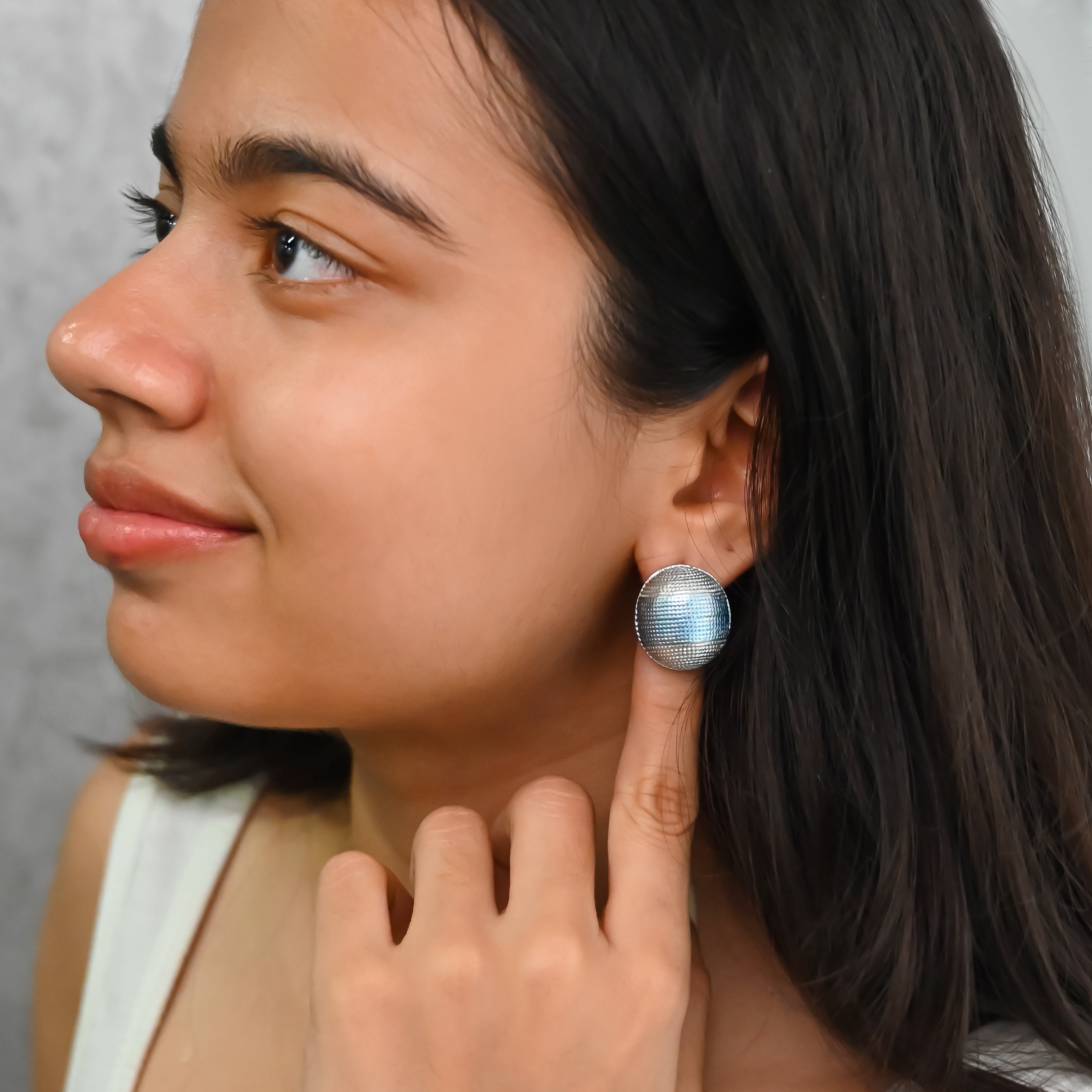 Textured Sphere Stud Earrings