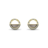 Gold & Diamond Circular Stud