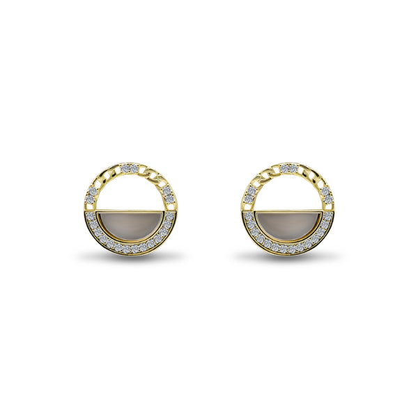Gold & Diamond Circular Stud