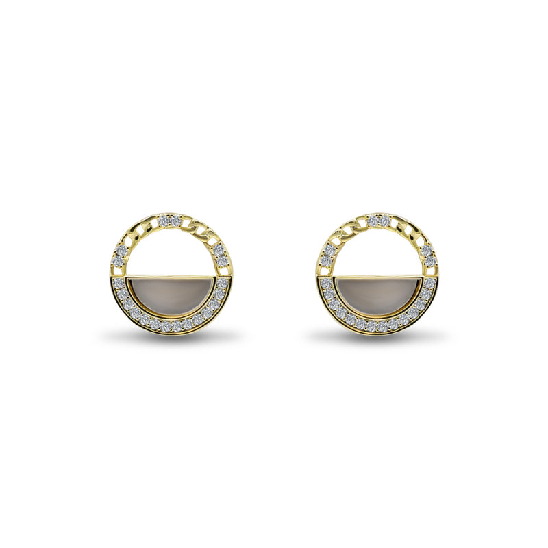 Gold & Diamond Circular Stud
