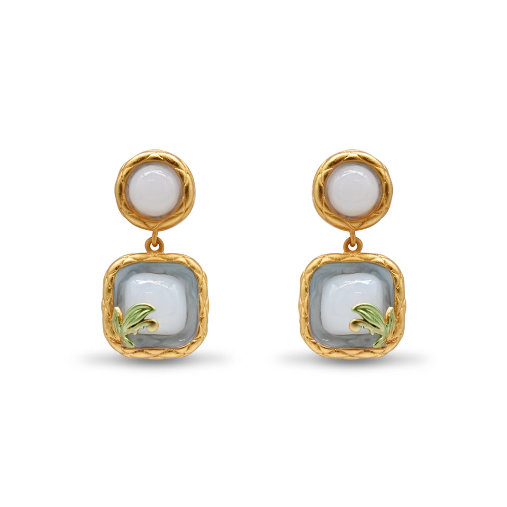 Gold & Enamel Drop