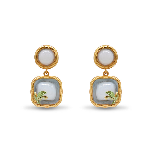 Gold & Enamel Drop