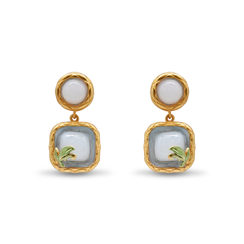 Gold & Enamel Drop