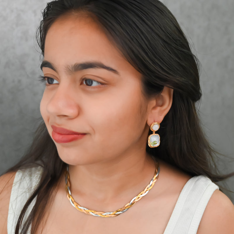Gold & Enamel Drop