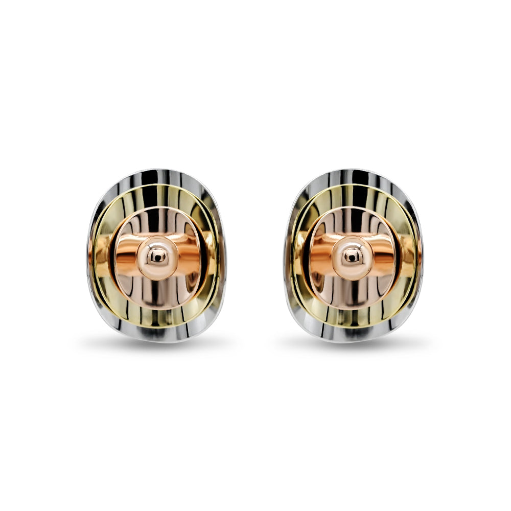 Geometric Tri-Tone Stud