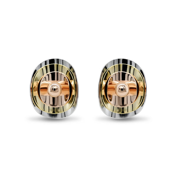 Geometric Tri-Tone Stud