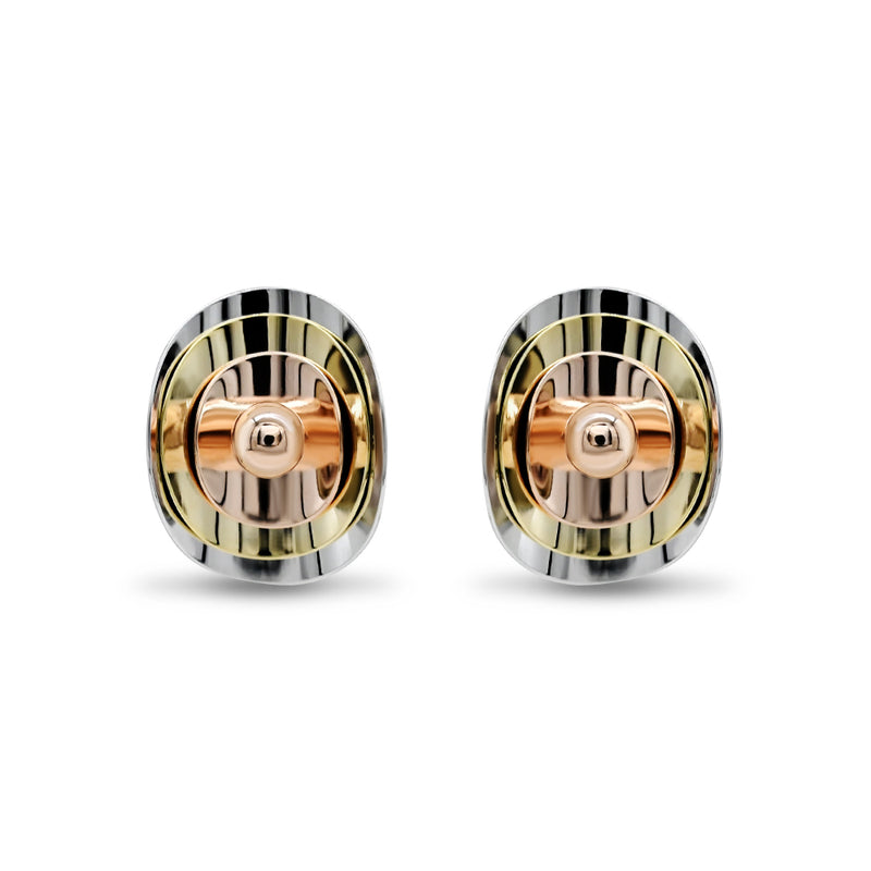 Geometric Tri-Tone Stud