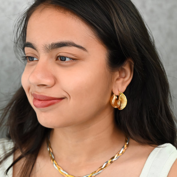 Gold-Tone Swirl Hoop