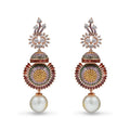 Multicolor Gemstone & Pearl Drop