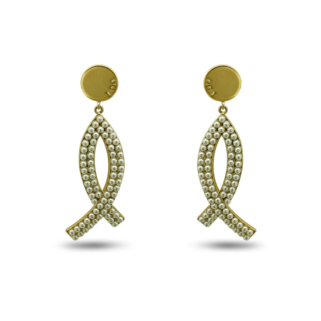 Rhinestone Drop Earrings | 18k Gold Plated