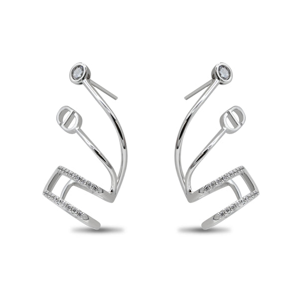 Unique Silver Geometric with CZ Accents