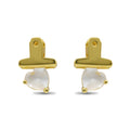 Gold Heart Stud with Mother of Pearl