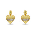 Gold Heart Stud with Mother of Pearl