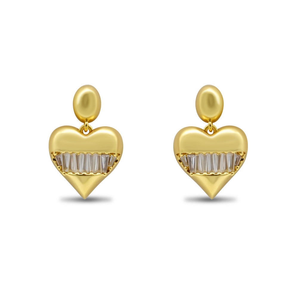 Gold Heart Stud with Mother of Pearl